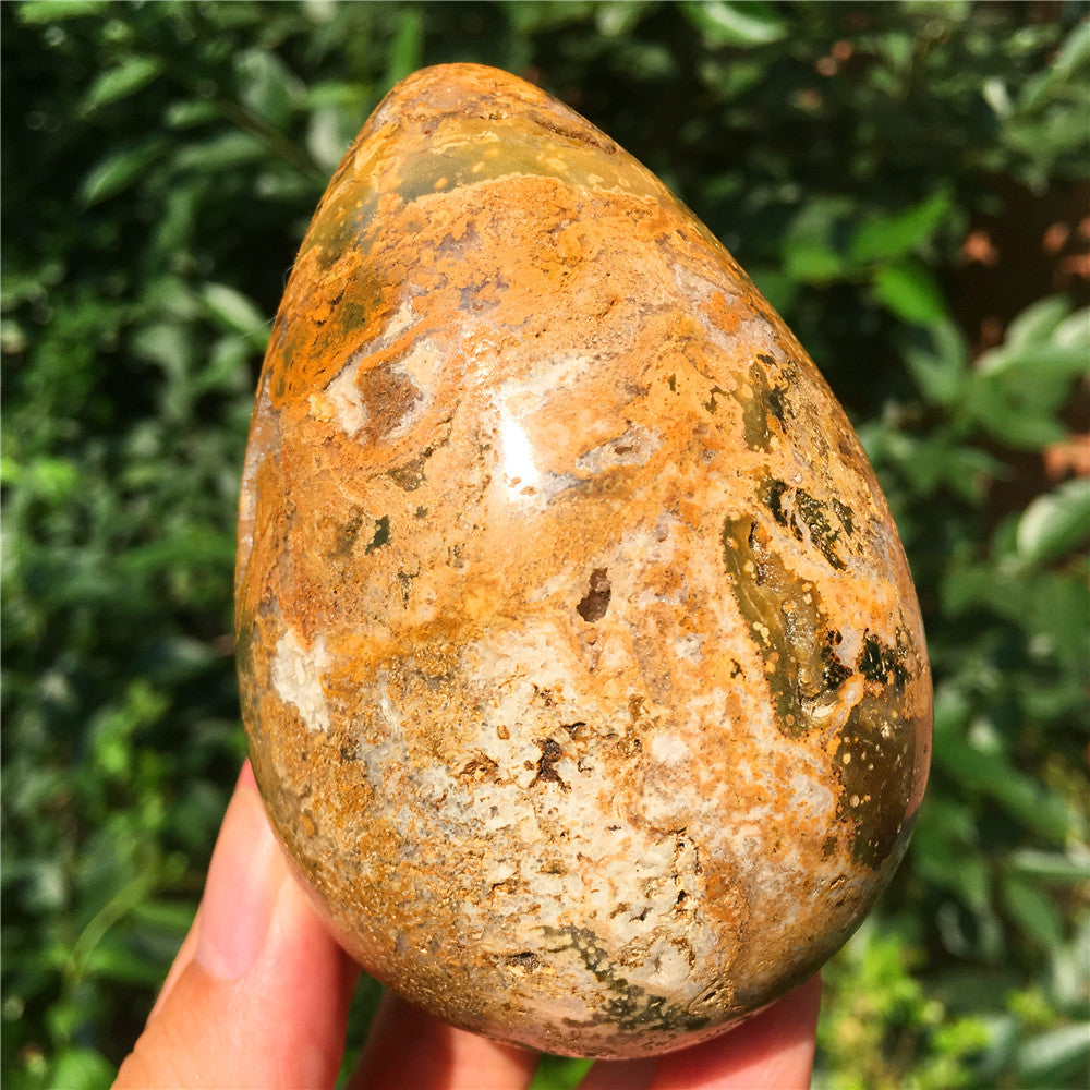 440G Huevo tallado en cristal de Ocean Jasper F6