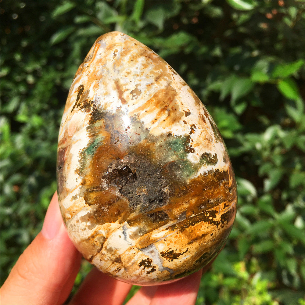 390G海碧玉F16水晶雕花蛋