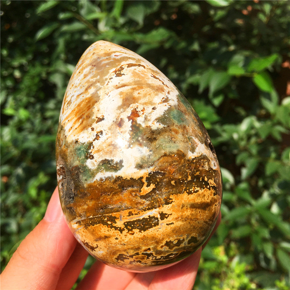 390G海碧玉F16水晶雕花蛋