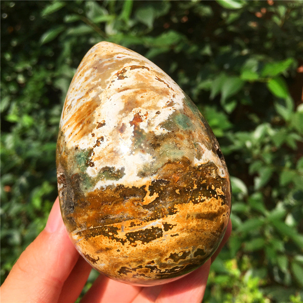 390G海碧玉F16水晶雕花蛋