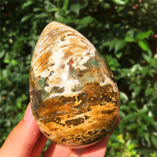 390G海碧玉F16水晶雕花蛋
