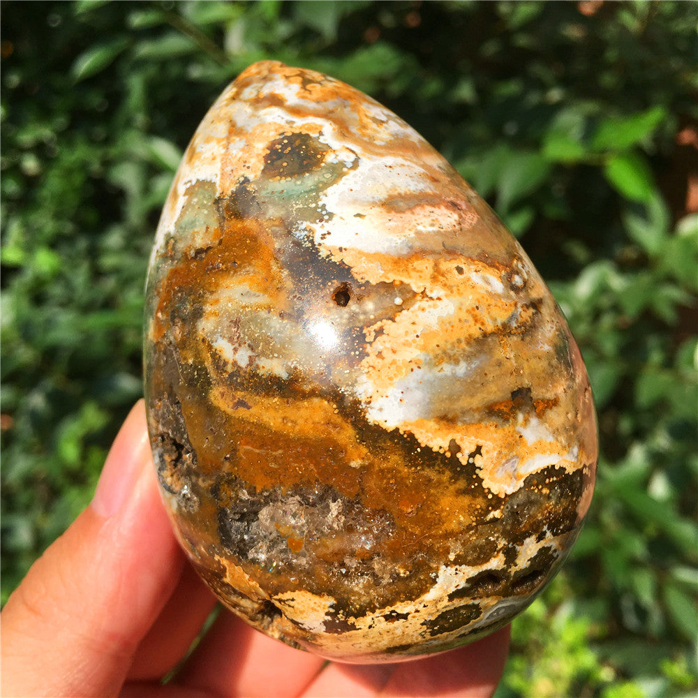 390G海碧玉F16水晶雕花蛋