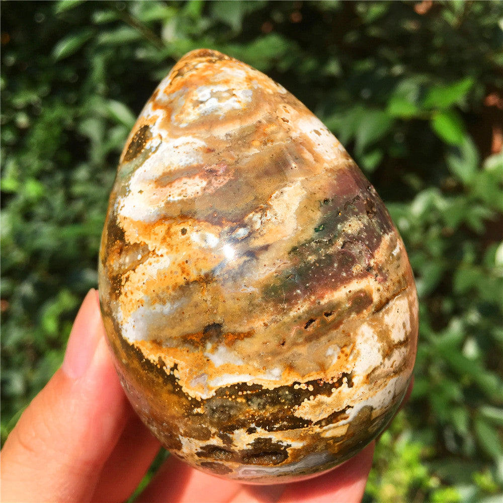 390G海碧玉F16水晶雕花蛋