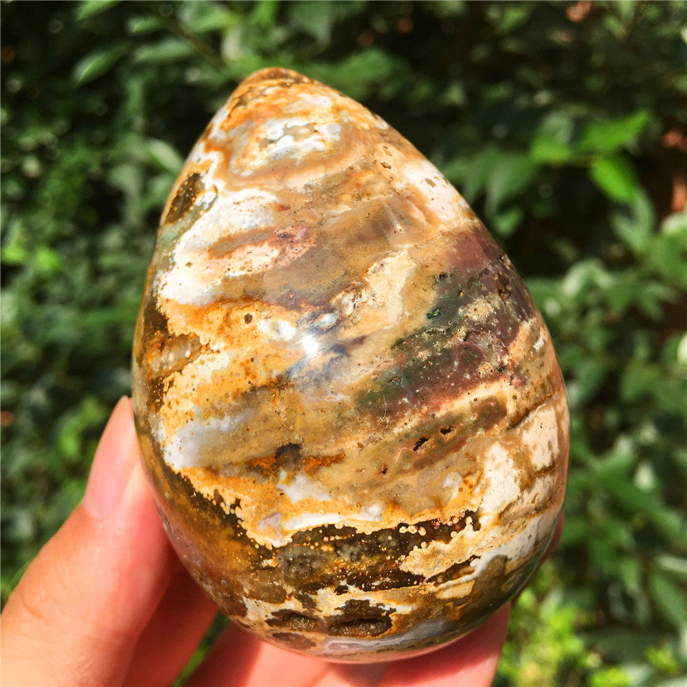 390G海碧玉F16水晶雕花蛋