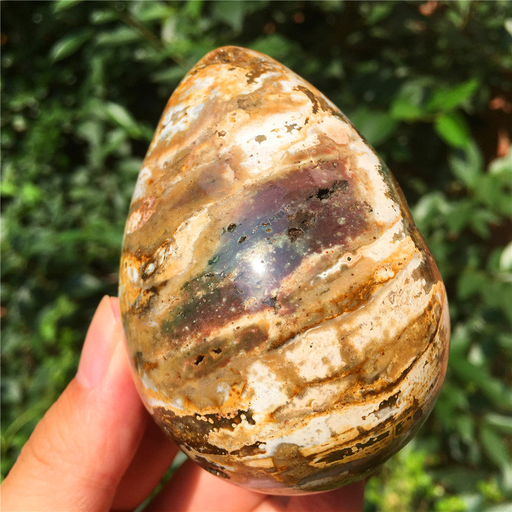 390G海碧玉F16水晶雕花蛋