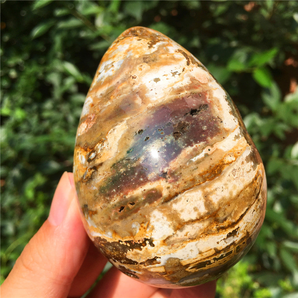 390G海碧玉F16水晶雕花蛋