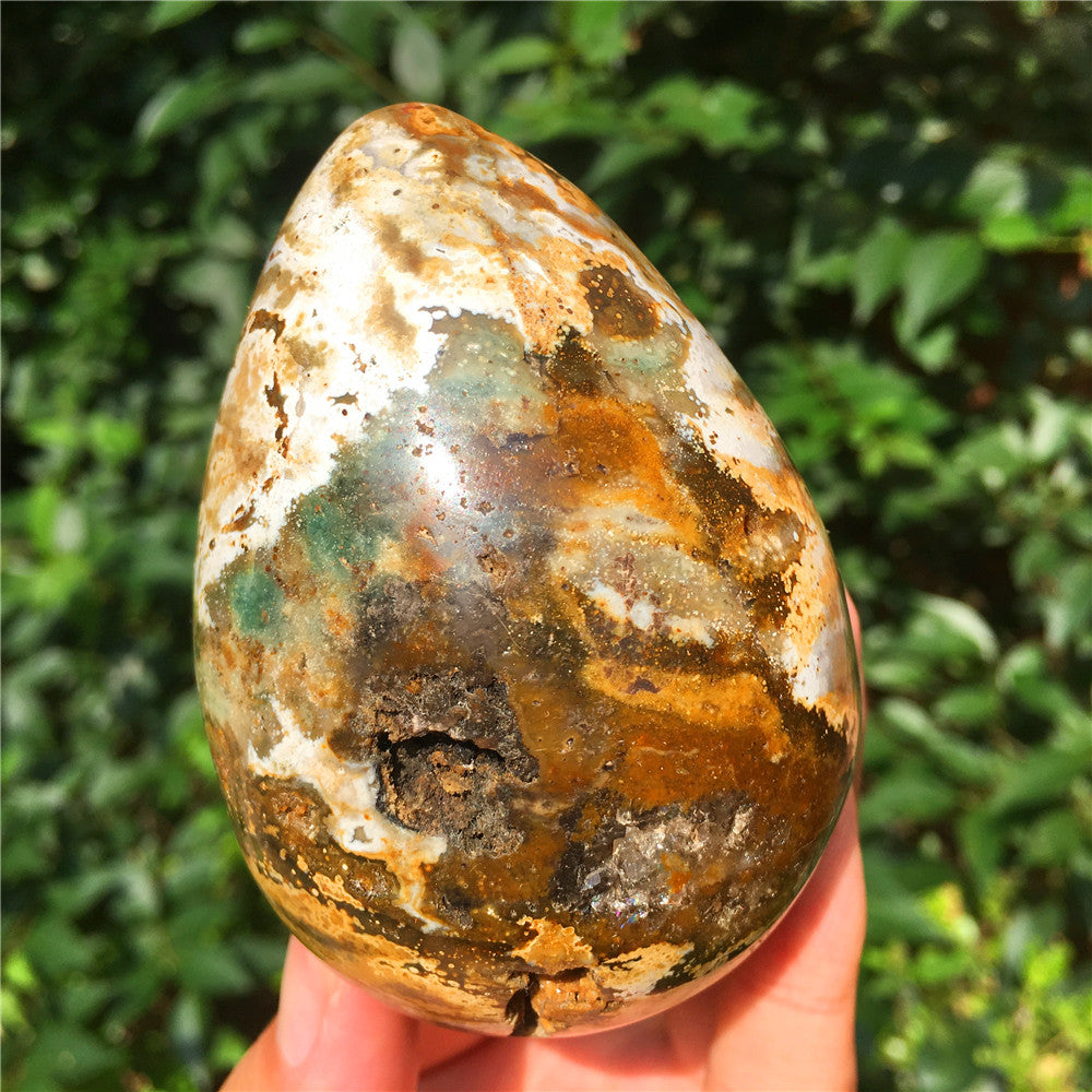 390G海碧玉F16水晶雕花蛋