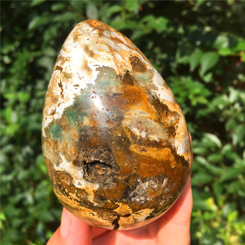 390G海碧玉F16水晶雕花蛋