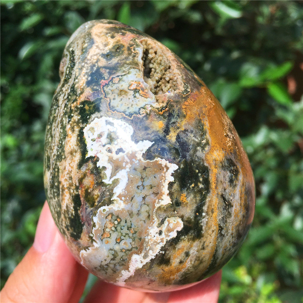 323G 海洋碧玉F4水晶雕花蛋