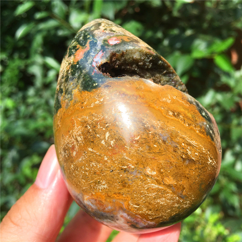 323G 海洋碧玉F4水晶雕花蛋