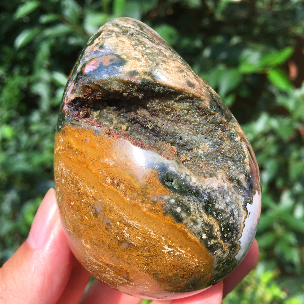 323G 海洋碧玉F4水晶雕花蛋