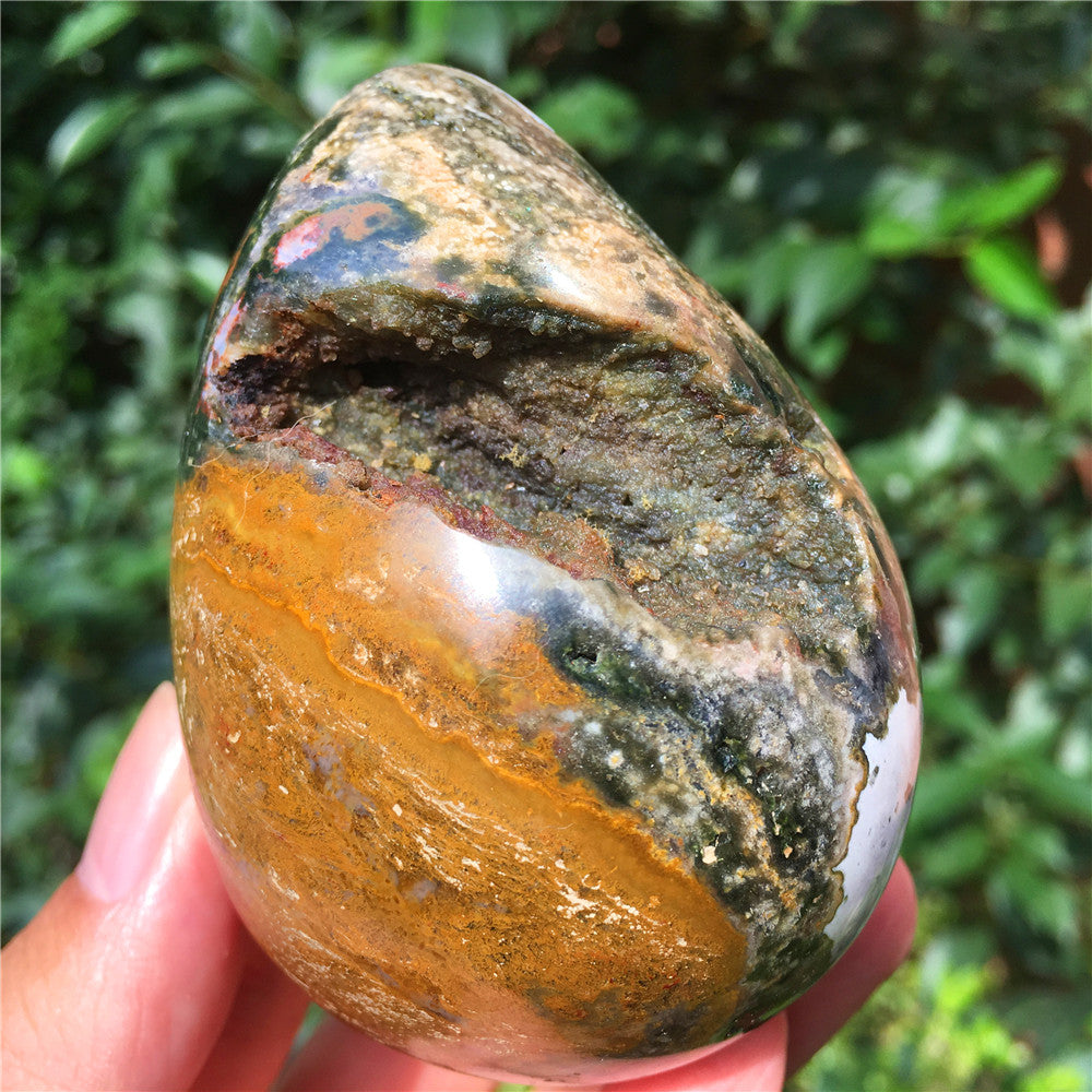 323G 海洋碧玉F4水晶雕花蛋