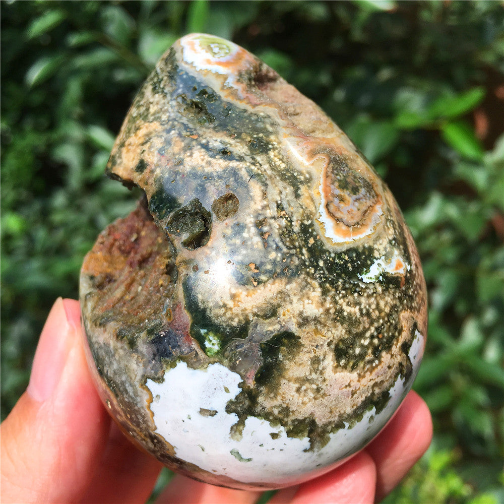 323G 海洋碧玉F4水晶雕花蛋