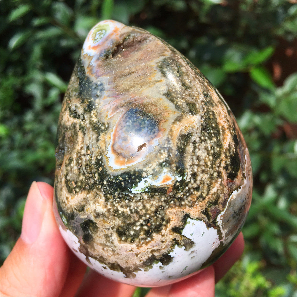 323G 海洋碧玉F4水晶雕花蛋