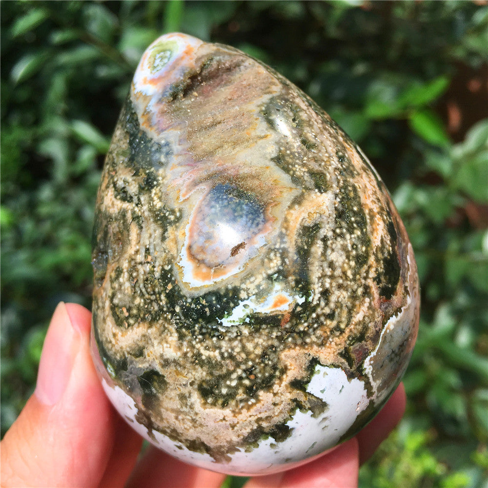 323G 海洋碧玉F4水晶雕花蛋