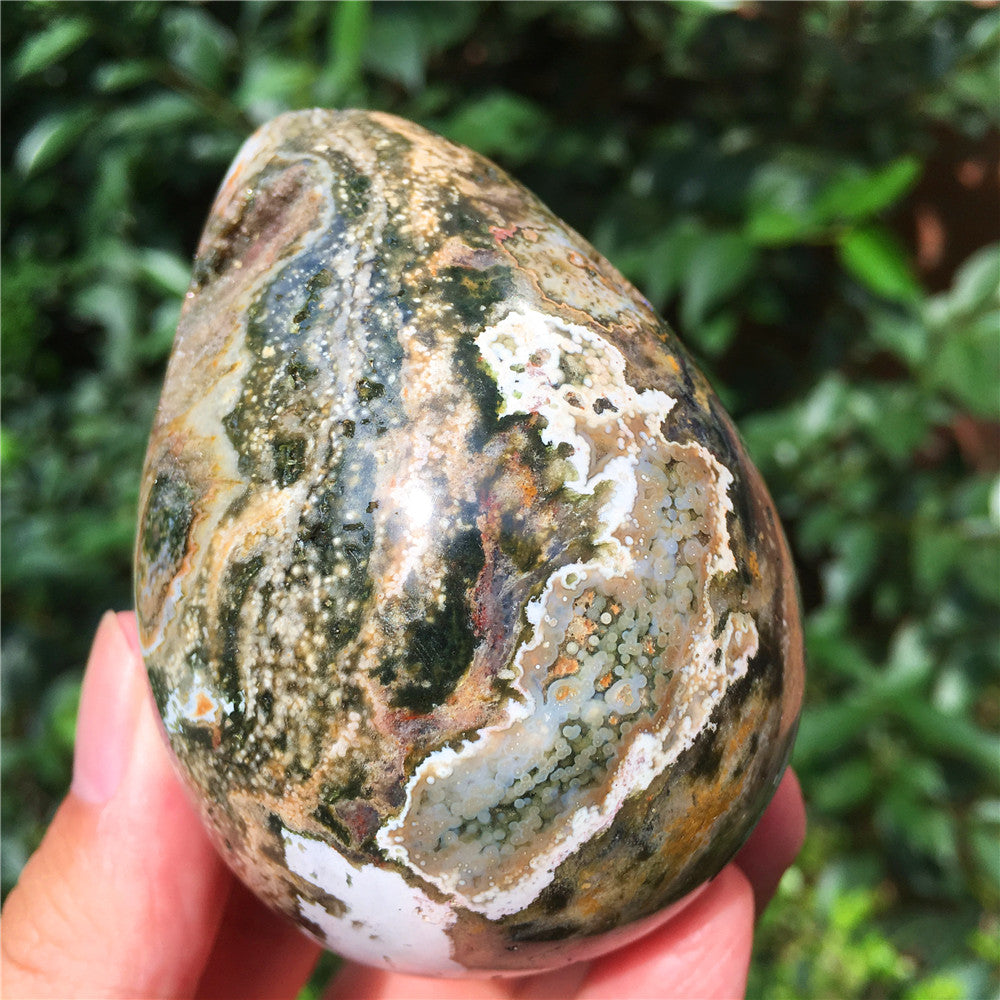 323G 海洋碧玉F4水晶雕花蛋