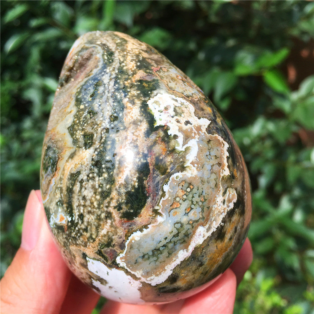 323G 海洋碧玉F4水晶雕花蛋