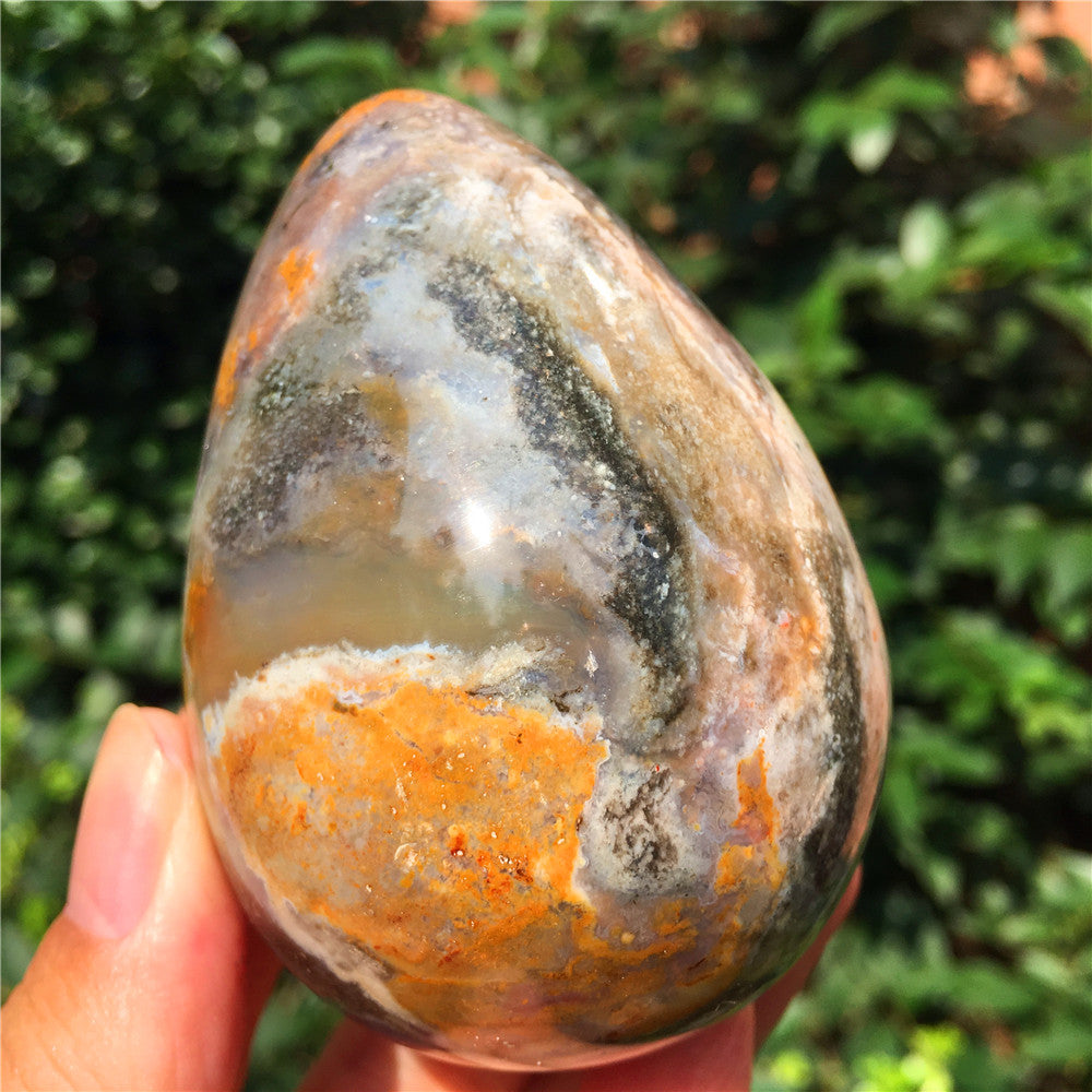 339G 海洋碧玉水晶雕蛋 63015