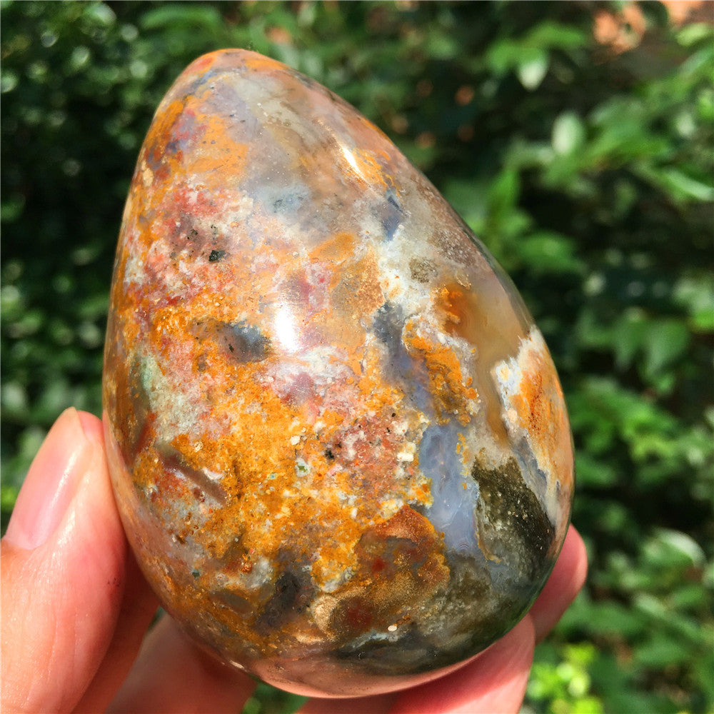 339G 海洋碧玉水晶雕蛋 63015