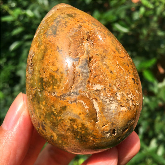 237G Huevo tallado en cristal de Ocean Jasper F17