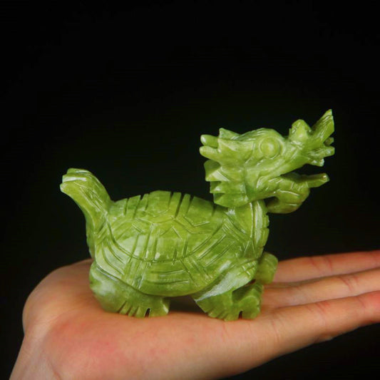 Oriental natural jade dragon head turtle creative jade dragon turtle