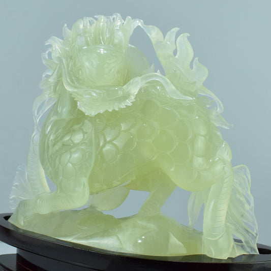 Oriental Xiuyu Qilin jewelry ornament Liaoning Xiuyan Jade natural carving jewelry original stone home feng shui jade