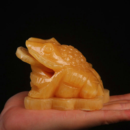 Oriental natural topaz golden toad lucky decoration three-legged toad