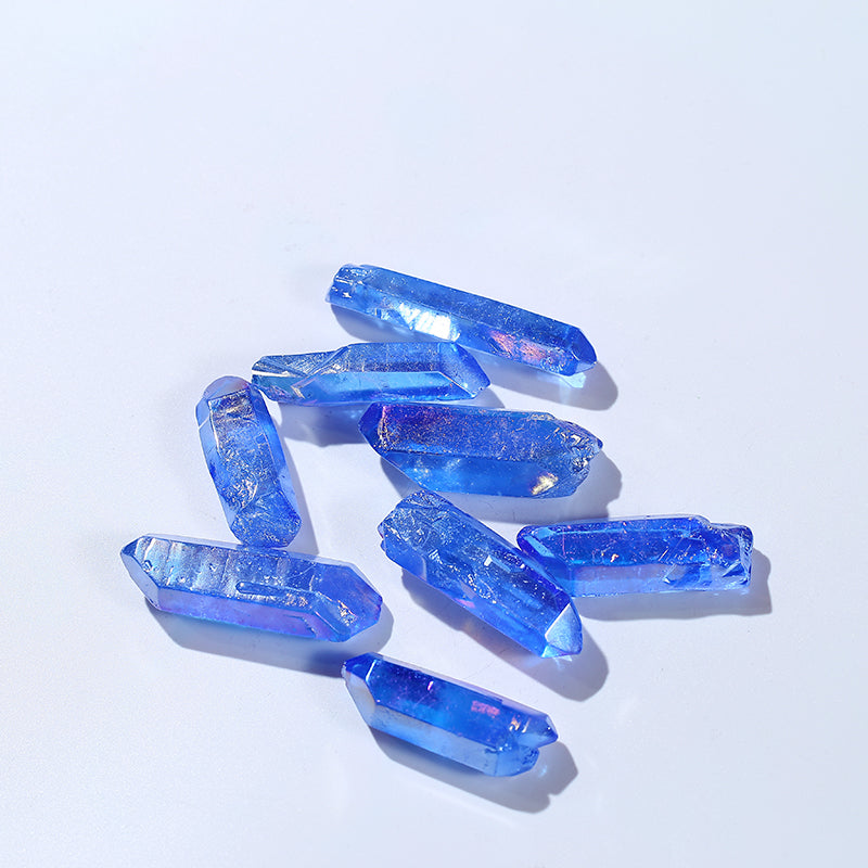 Blue Aura Quartz Mineral Angel Crystal Points
