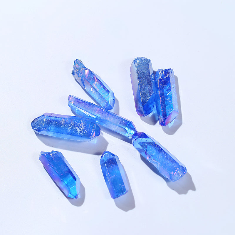 Blue Aura Quartz Mineral Angel Crystal Points