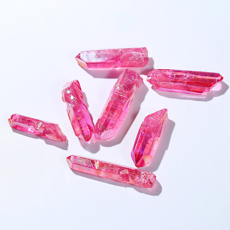 Natural pink radioplast crystal point pendant
