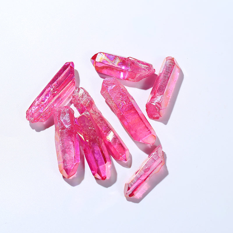 Natural pink radioplast crystal point pendant