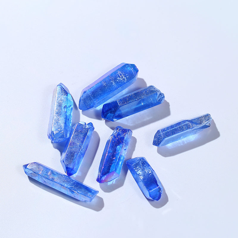 Blue Aura Quartz Mineral Angel Crystal Points