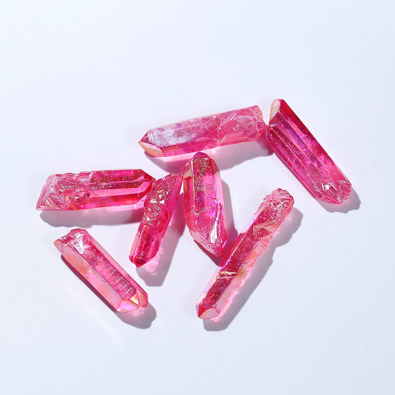 Natural pink radioplast crystal point pendant