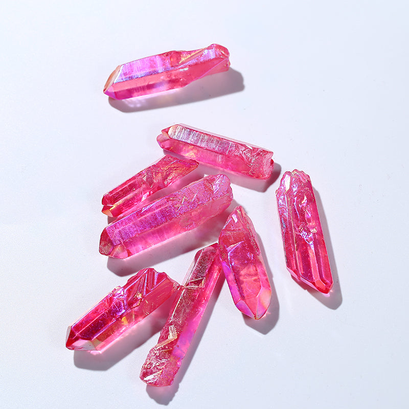 Natural pink radioplast crystal point pendant