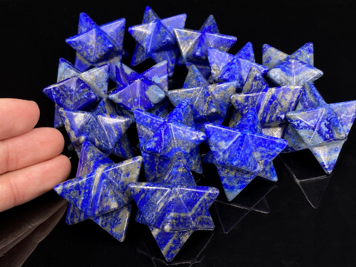 1pc Lapislázuli jaspe Merkaba estrella, estrella de geometría sagrada,