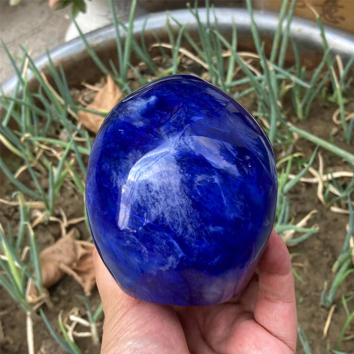 1PC 4"+ Hand Blue Melting stone Skull,Quartz Melting Crystal Skull Carved ,Home Decoration,Mineral Specimen,Crystal Reiki Healing Gifts