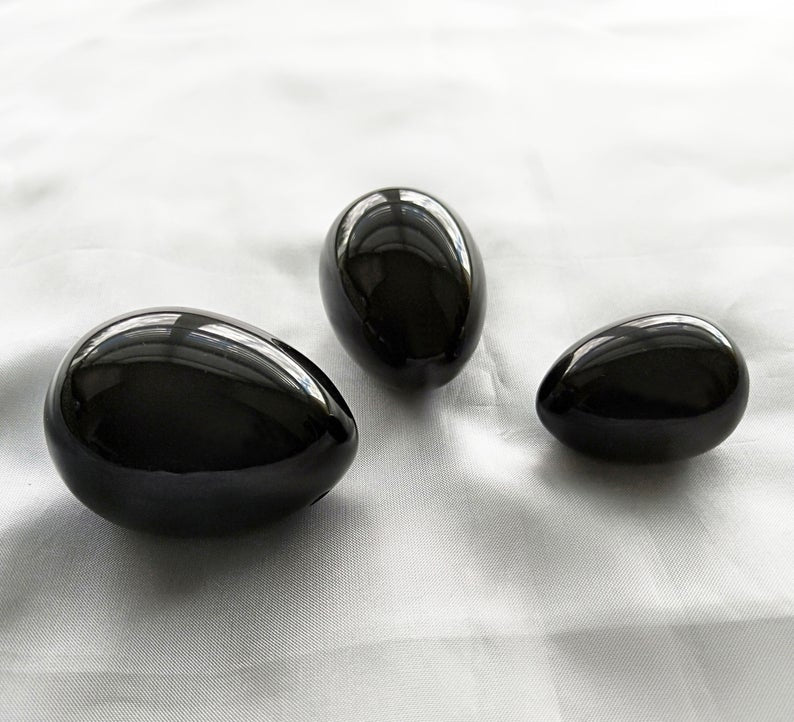 Huevo Yoni Obsidiana 3 PIEZAS 