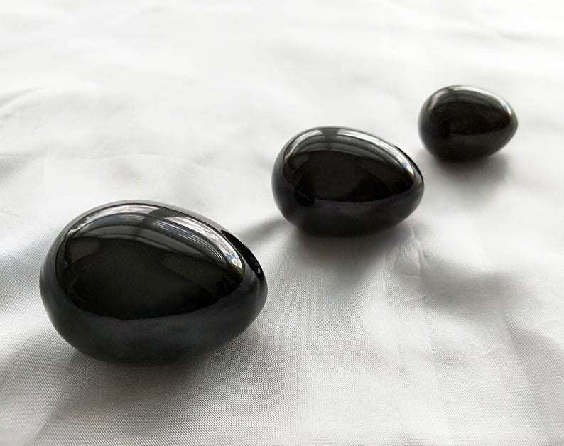 Huevo Yoni Obsidiana 3 PIEZAS 