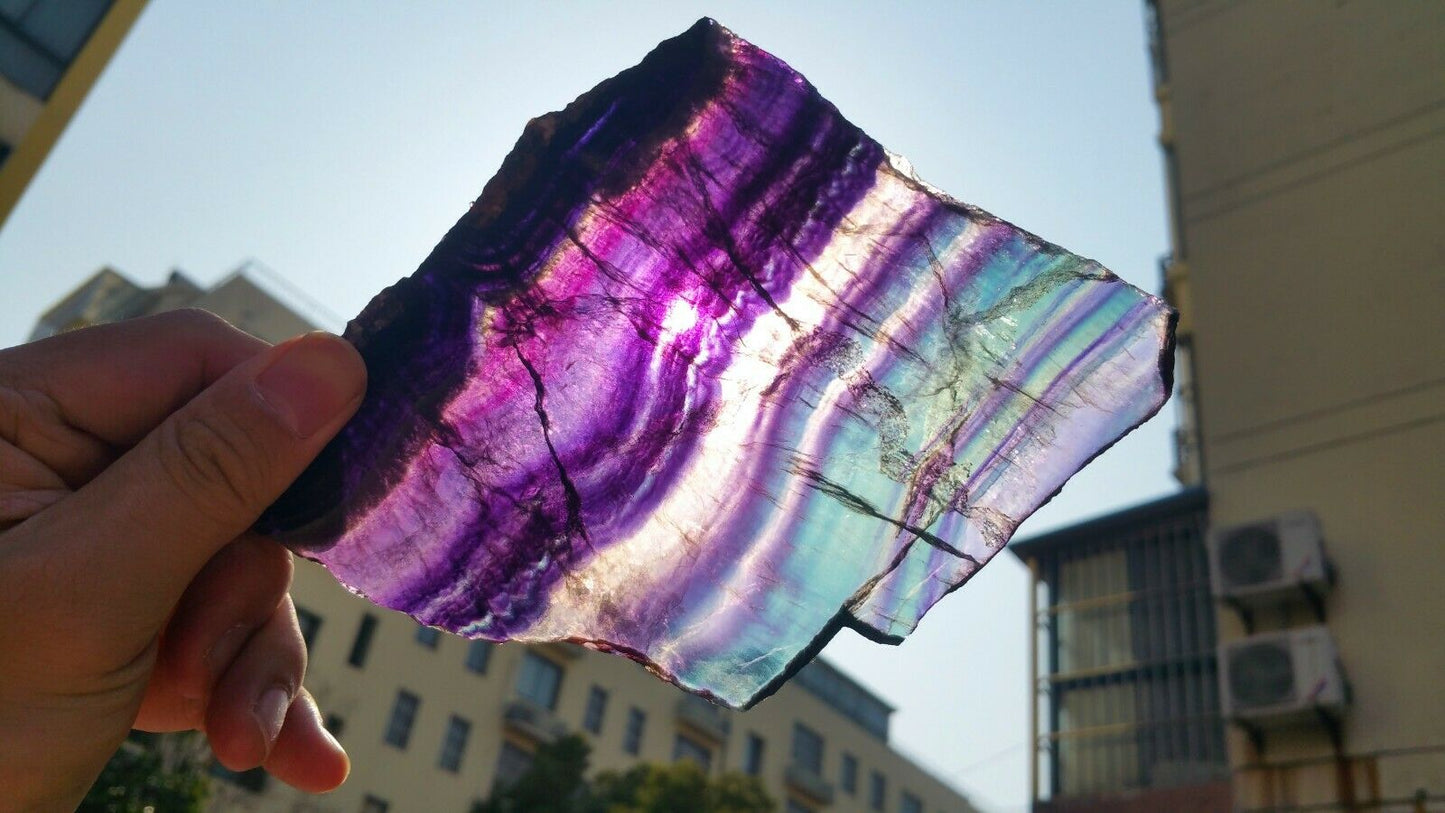 247G Natural multicolor fluorite crystal original stone specimens