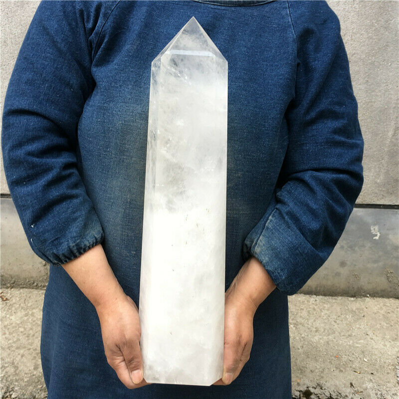 天然透明石英水晶方尖碑石英點靈氣治療能量