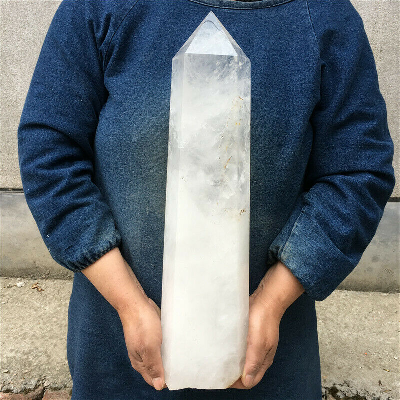 天然透明石英水晶方尖碑石英點靈氣治療能量