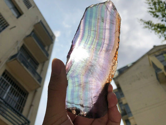 230G Natural multicolor fluorite crystal original stone specimens