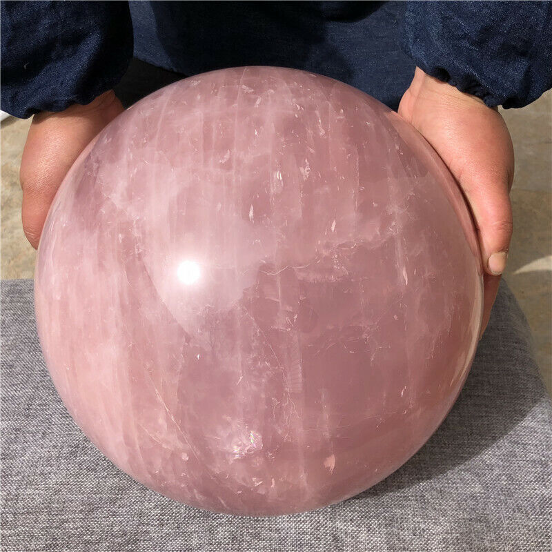 Natural pink rose Quartz Sphere Crystal ball rock Healing