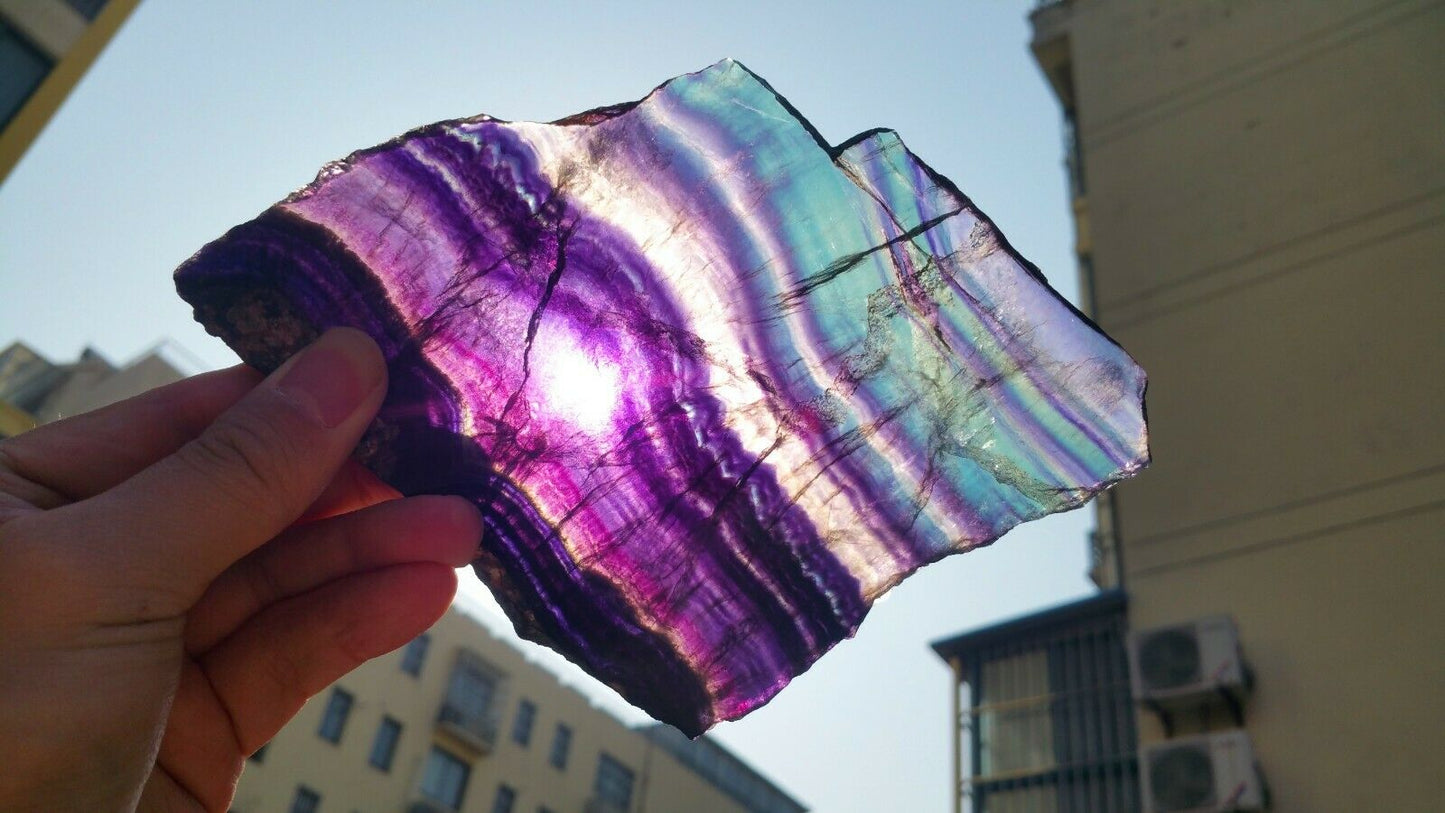 247G Natural multicolor fluorite crystal original stone specimens