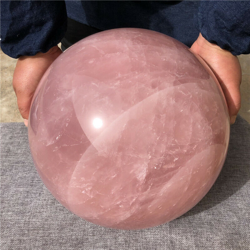Natural pink rose Quartz Sphere Crystal ball rock Healing
