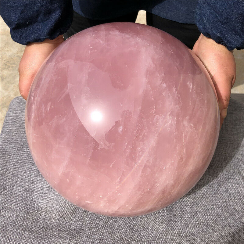 Natural pink rose Quartz Sphere Crystal ball rock Healing