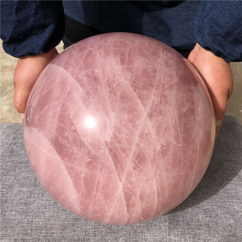 Natural pink rose Quartz Sphere Crystal ball rock Healing