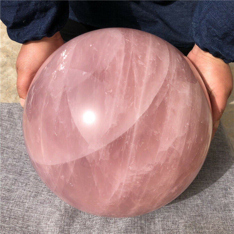Natural pink rose Quartz Sphere Crystal ball rock Healing
