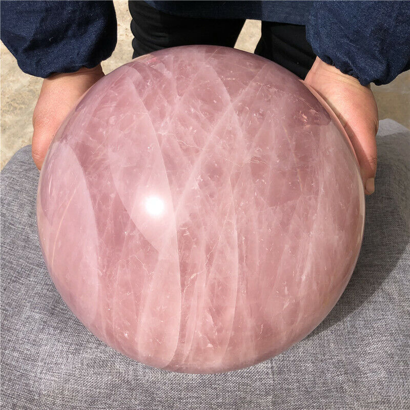 Natural pink rose Quartz Sphere Crystal ball rock Healing