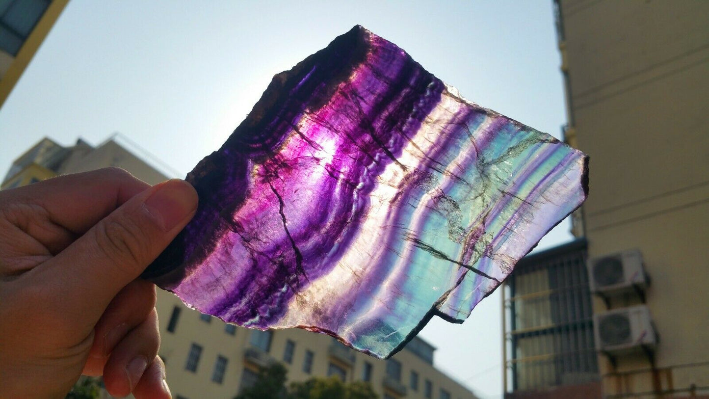 247G Natural multicolor fluorite crystal original stone specimens